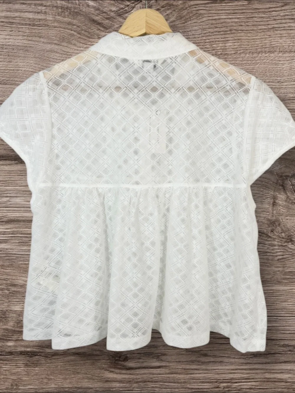 Anthropologie Maeve White Puff-Sleeve Cropped Swing Top XL